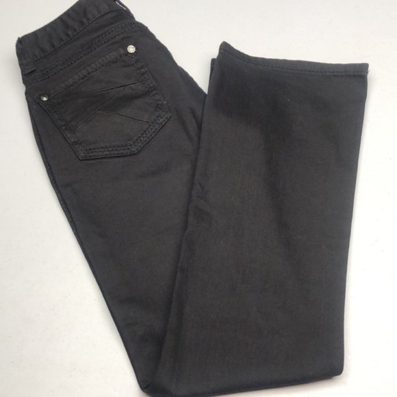 LIKE NEW BLACK ROCK & ROLL COWGIRL MIDRISE BOOT JEANS 31x32  CRYSTALS 💎 - Picture 5 of 13